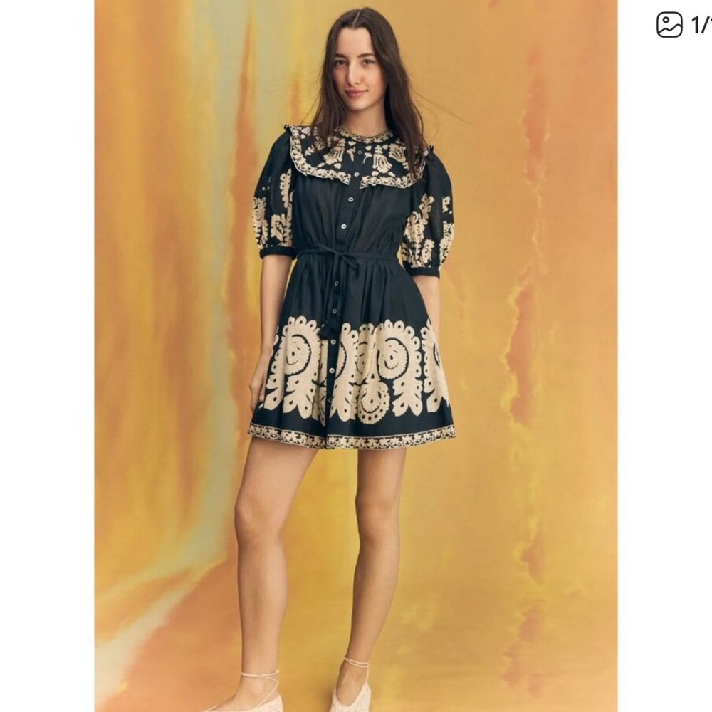 Sea New York Cotton Puff Sleeve Mini Dress